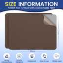 2 x Self-Adhesive Canvas Repair Tape, 8.3" x 11" Waterproof Canvas Repair Patch, Fabric Patch Repairs Kit for Furniture, Tents, Sunbrellas, Boat Covers Awnings, Couches, Clothes, Bags Darker Brown
