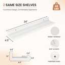 Dreamland Picture Ledge Shelf for Wall, Floating Shelves Set of 2, 24 Inch Long Floating Shelves with Lip for Living Room, Bedroom, Bathroom, Kitchen, White