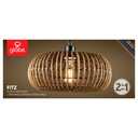 Fitz 1-Light Plug-In or Hardwire Pendant Lighting, Rattan Shade, White Socket