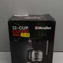 Mueller 12-Cup Drip Coffee Maker - Borosilicate Carafe, Auto-Off, Reusable Filter, Anti-Drip, Keep-Warm Function, Clear Water Level Window Coffee Machine, Kitchen Essentials & Accessories