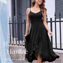 DRESSTELLS Women's Cocktail Dresses, Formal Wedding Guest Graduation Party High Low Dress (Black, S)