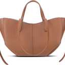 Juoxeepy Work Bag Faux Leather Tote Bag for Women Trendy Handbag Purse Fall Shoulder Bag with Magnetic Closure (Camel Small)