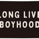 Long Live Boyhood Banner, Boy Nursery Decor, Canvas Banner Wall Hanging Flag Decor for Nursery Playroom Toddler Room, Boys Kids Room - Black