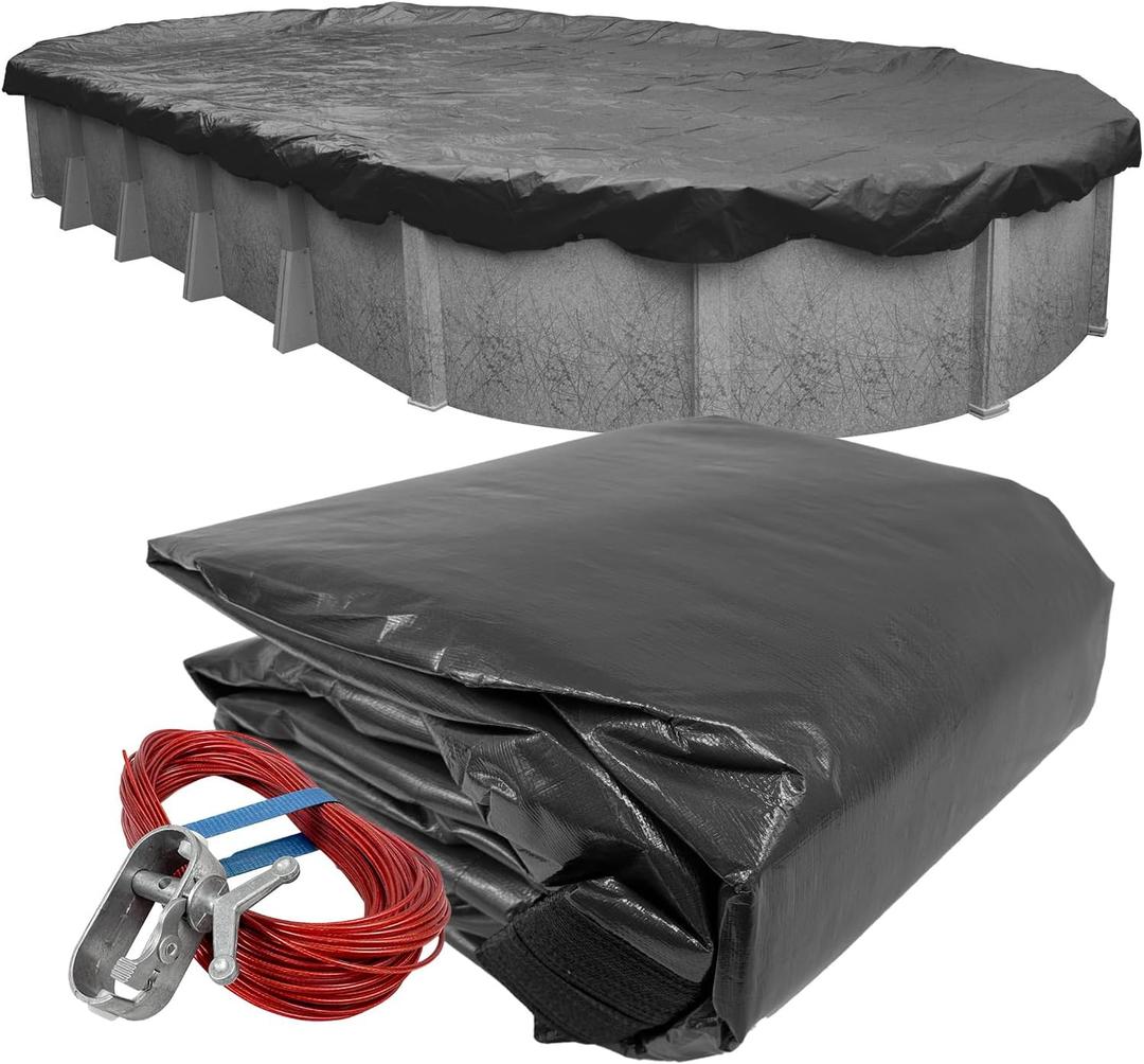 Robelle 12 x 18 ft Ultimate Winter Oval Pool Cover for Above Ground Pools, 22' x 16'