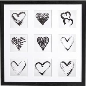 eletecpro 16x16 Picture Frame with 2 Different Mats Display 9Pcs 4x4 or 1Pc 12x12 Photos with Mat, or 1Pc16x16 Picture without Mat, Picture Frames Collage Wall Decor Home Decor for Wall (Black)