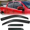 Side Window Wind Deflector, 4pcs Out-Channel Tape-On Nice Rain Guards Set, Window Visor fit for 2015-2022 Chevrolet Colorado Crew cab & 2015-2022 GMC Canyon Crew cab 94995