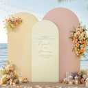 Ivory Arch Backdrop Cover 3 Set-8FT, 7.2FT, 6.6FT, Spandex Fitted Wedding Arch Stand Covers for Baby Shower Birthday Party Bridal Shower Wedding Photo Balloon Arch Stand Background Decorations