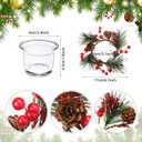 Dingion 8 Pieces Christmas Candle Candle Rings Set, 4 Christmas Votive Taper Holders Berry Ring with Pinecones and 4 Votive Taper Holders for Wedding Decor