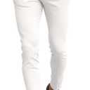 GINGTTO Mens White Pants Casual Dress Pants for Men Slim Fit Stretch Formal Pants Men 30Wx30L (White)