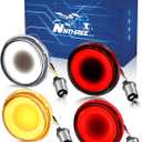 NTHREEAUTO 1157 LED Turn Signals, 2 Inch Bullet Smoked Lens Super Bright Turn Signal Light Compatible with Harley Road King Street Glide Electra Glide Softail Dyna Fat Boy, Front Rear
