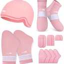 SuzziPad Cold Therapy Socks and Hand Ice Pack, Cooling Gloves for Chemotherapy Neuropathy, Strees Relief Caps, Chemo Care Package for Women and Men, Ideal for discomfort of Head, Hand and Feet, Size L, Pink