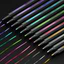 ARTISTRO 12 Metallic Acrylic Paint Markers - Fine Tip Paint Pens for Rock, Wood, Glass, Ceramic, Black Paper, Scrapbooking Crafts, Card Making, DIY Photo Album, Ceramic