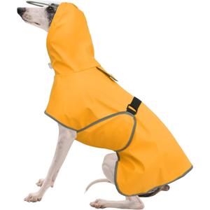FUAMEY Large Dog Raincoat | Belly Guard, Harness Hole, Fits Morning Hikes, Waterproof, Reflective Straps, Beagle, XL