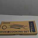 YOSUKATA Pre-Seasoned Wok Utensils Set - Blue Carbon Steel 17-inch Wok Spatula, Wok Ladle, 3 pairs Chopsticks - Durable Asian Cooking Tools