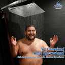16" Large Chrome Rain Shower Head Ceiling Mount - High Pressure Rainfall Showerhead Ultra-Thin,304 Stainless Steel