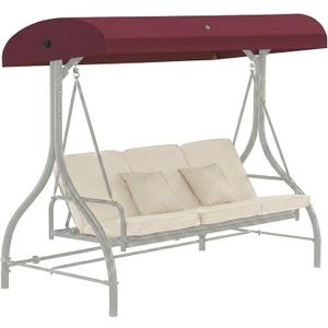 Porch Swing Canopy Replacement for GT Swing Model GCS00229C, Wine Red | Waterproof Wine Red Cover, Drain Holes and Tie Straps, for Patio, Garden, Balcony and Porch