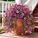Artificial Flowers for Outdoor Faux Hanging Plants Spring Outside Decor | 2 Bundles Fake Silk Flowers Realistic Outdoor Flowers No Fade UV Resistant Porch Patio Window Yard Balcony Garden Decoration