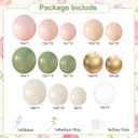 Sage Green Pink Gold Balloon Arch Kit 132Pcs Sage Green Pink Peach Ivory White Gold Clear Balloons for Boho Wildflower Baby Shower Bridal Shower Birthday Party Tea Party Decorations