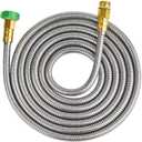 SKYWARD 304 Stainless Steel Garden Hose 15 ft with Female to Male Metal Connector, Anti-Leakage, Flexible & Lightweight Kink Free Water Hose, Easy to Use & Store (15ft)