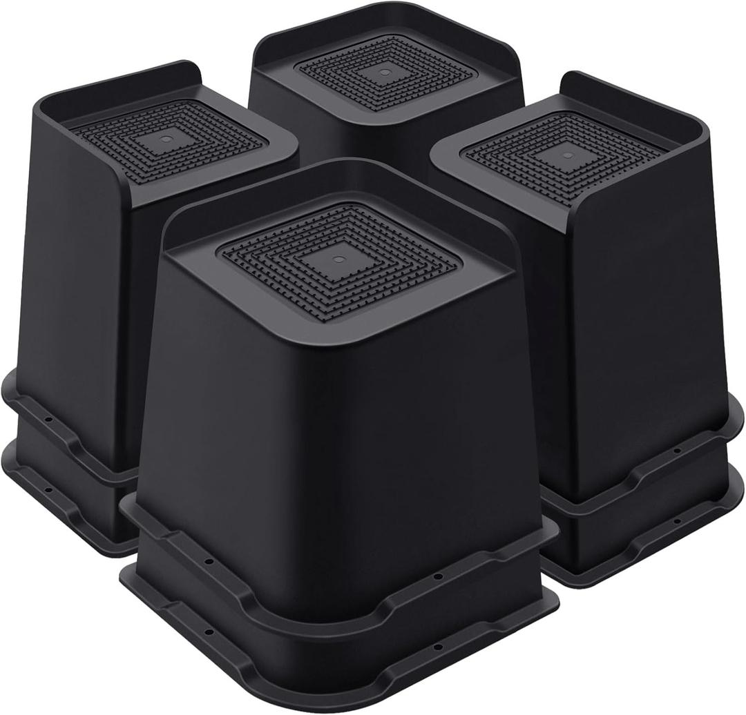 ANNKUT Bed Risers 6 Inch Heavy Duty, Furniture Risers for Bed Desk Table Sofa CouchOversized Bed Lifts Risers, Support up to 5000 Lbs(8 Pack Black)