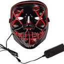 Halloween Scary LED Mask - Light Up Purge Mask for Festival Cosplay Party, Red