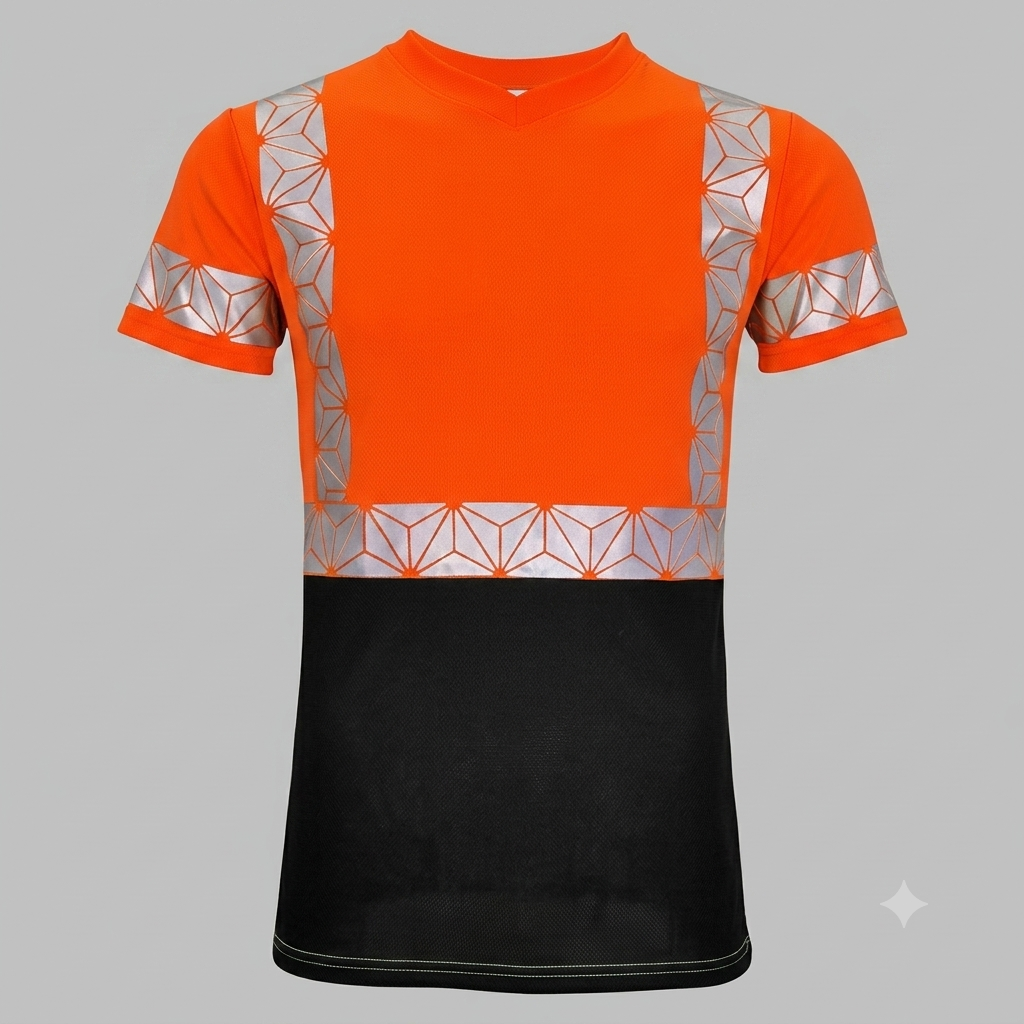 SMASYS Work Safety T Shirts, High Visibility Reflective T-Shirt, Hi-Vis Construction Workwear for Women(Short sleeves Orange,3XL)