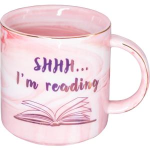 Book Lovers Gifts for Women - Funny SHHH I'm Reading Mug - Birthday Mothers Day Christmas Bookish Gifts For Bookworm Readers Writers Librarian Bookaholic Friends -Cute Ceramic Coffee Mug 11.5oz
