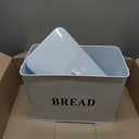 E-far Bread Box, Metal Bread Box with Lid for Kitchen Countertop, Large Bread Bin Holder Storage Container - 13" x 9.8" x 7.3" - Holds 2+ Loaves, Modern Farmhouse & Vintage Style - White