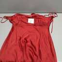 Summer Satin Spaghetti Strap Cowl Neck Backless Midi Dresses for Women Elegant Tie Low Back Ruched Cocktail Dress M