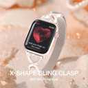 BRG Thin Mesh Loop Compatible with Apple Watch Bands for Women 40mm 41mm 38mm 42mm Series 11 10 9 8 7 6 5 4 3 2 1 SE, Metal Magnetic Stainless Steel Strap with X-Shape Diamond Clasp for iWatch Bands
