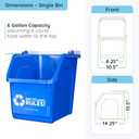 Recycling Rules! 6 Gallon Stackable Recycling Bin Container in Blue, Eco-Friendly BPA-Free Handy Recycler with Handle, 3-Pack