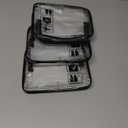 MODENGKONGJIAN TSA Approved Toiletry Bag, 3 Pcs Clear Toiletries Bags Quart Size Travel Makeup Cosmetic Bag for Women Men, Carry on Airport Airline Compliant Bag (Black)