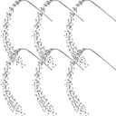 Glitter Christmas Picks Sprays Set of 6 Artificial Glitter Berry Stems Decorative Twigs Glittered Berry Picks for Xmas Tree Filler Branches Wreaths Garlands Craft Supplies Home Decor (6, Silver)