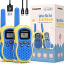 FOREDOM Rechargeable Walkie Talkies for Kids Walkie Talkies Long Range for Boy & Girl Age 3 to 12 Year Old Birthday Toys with Flashlight, 2 Pack (Blue)