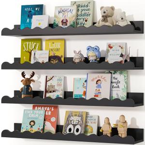 Seocry Nusery Shelves (23 Inches, Black)