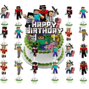 25 pcs the game Cake decoration 24pcs Cupcake Toppers cake decoration