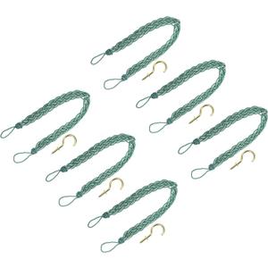 uxcell 6Pcs Curtain Tiebacks, 58cm/23 Braided Drapery Holdback Holder Decorative Rope Tie Back, Dark Green