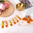 18pcs Esthetician Facial Supplies Set, Including 6 Gold Stainless Steel Bowls, 6 Fan Brushes & 6 Flat Brushes Face Mask Applicator Facial Mask Mixing Bowl Set Essential Tool for Women Spa (Gold)