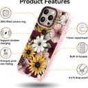 for iPhone 16 Pro Max Case Cute - Durable Shockproof 6.6 ft Drop Impact Phone Case - Funny Sunflower Design (6.9") Glitter Pink