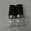 XinXu Gravity Electric Pepper and Salt Grinder Set, Adjustable Coarseness, Battery Powered with LED Light, One Hand Automatic Operation, 2 Pack/Black