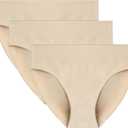 Womens Athletic Bikini Underwear Moisture-wicking Stretch Breathable Microfiber Panty Briefs 3 Pack Size 5/S