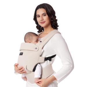 Momcozy Baby Carrier - Ergonomic, Cozy and Lightweight Carrier for 7-44lbs, Effortless to Put On, Ideal for Hands-Free Parenting, Enhanced Lumbar Support, Purehug for Infant to Toddler, Khaki (Cotton-Khaki)