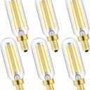 Dimmable T6 LED Bulbs, 8W E12 Edison Light Bulbs Soft White 3000K,800lm, 100W Candelabra Incandescent Bulbs Equivalent Vintage LED Filament Edison Candle Bulb with Decorative, 6Pack.
