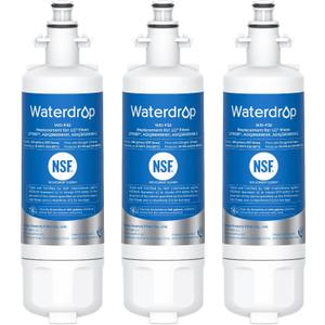 Waterdrop ADQ36006101 Replacement for LG LT700P Refrigerator Water Filter, Kenmore 9690, 469690, ADQ36006102, LFXS30766S, LFXS24623S, FML-3, RFC1200A, RWF1200A, WSL-3, 3 Filters 