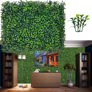 ODTORY Artificial Grass Wall Backdrop Panels,16 X 12 in 24P(32 sqft) UV-Anti Greenery Boxwood Panels for Indoor Outdoor Green Wall Decor & Ivy Fence Covering Privacy