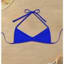 SOLY HUX Women's Halter Neck Bikini Swim Tops (Blue, M)