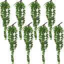 RECUTMS 8Pcs Artificial Succulent Plants Hanging String of Pearls Plant Faux Succulent Draping Greenery Unpotted Succulent Plant for Spring Home Office Basket Planter Indoor Outdoor Decor(Green)