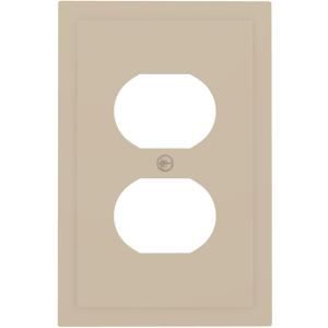 Khaki 1 Gang Duplex Outlet Covers Decorative Single Light Switch Covers Electrical Receptacle Wall Plate Plug Switch Plate Cover Dimmer Dual Outlet Faceplate for Bedroom Decor