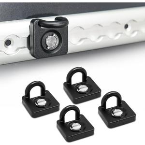 L Track Hooks 4pcs All-Metal Heavy Duty Tool-Free Tighten Easy Use Compatible with Tesla Cybertruck Accessories Anti-Rust Protection Durable L Track Tie Down L-Track Accessories for Truck Bed