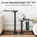 Kitstorack Upgraded TV Tray Table with Panel Lock, Adjustable Height & 90 Flip-Over Design, Sofa Arm End Side Table for Eating, Dinner, Snack, Laptop, Couch, Bed, Chair or Small Spaces, Gray